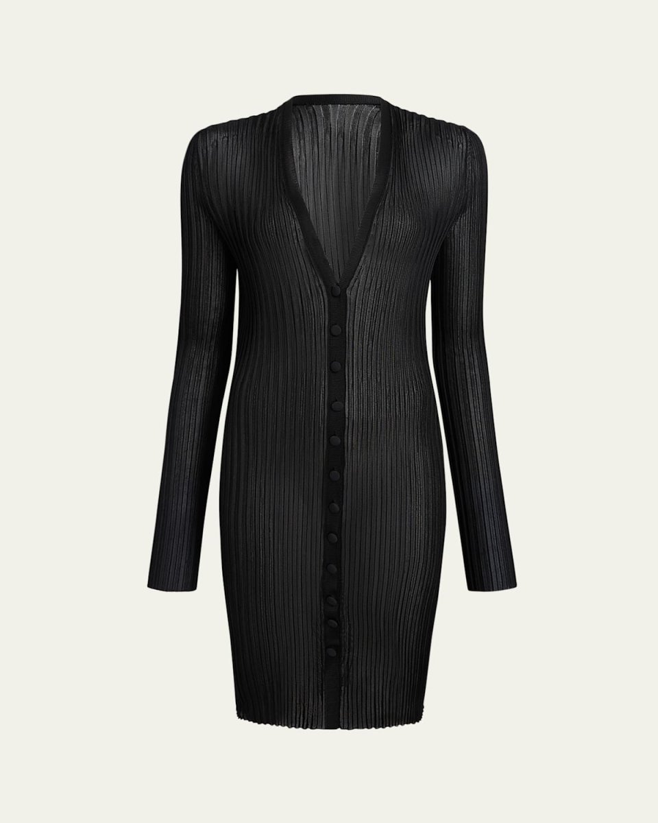 Ramon Wide Rib V-Neck Long Cardigan